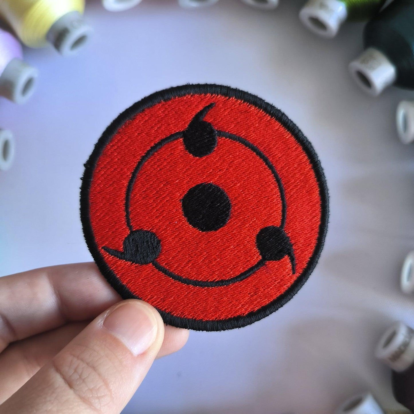 Parche Bordado Anime Naruto Ojo Sharingan 7Cm x 7Cm - Valkynea