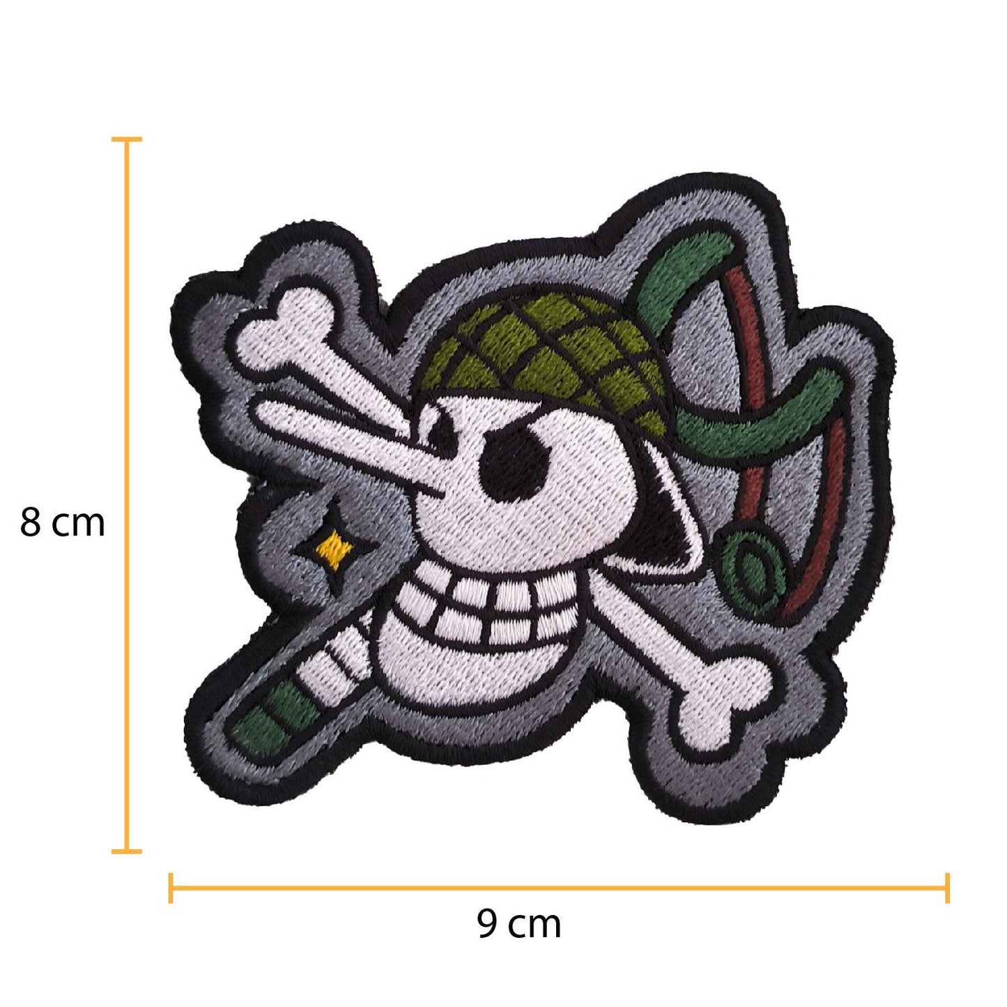 Parche Bordado Anime Calavera One Piece Usoop 8cm - Valkynea