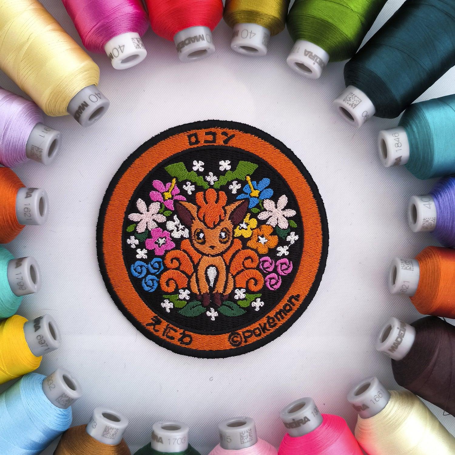 Parche Bordado Anime Pokemon - Vulpix 10CM x 10CM - Valkynea