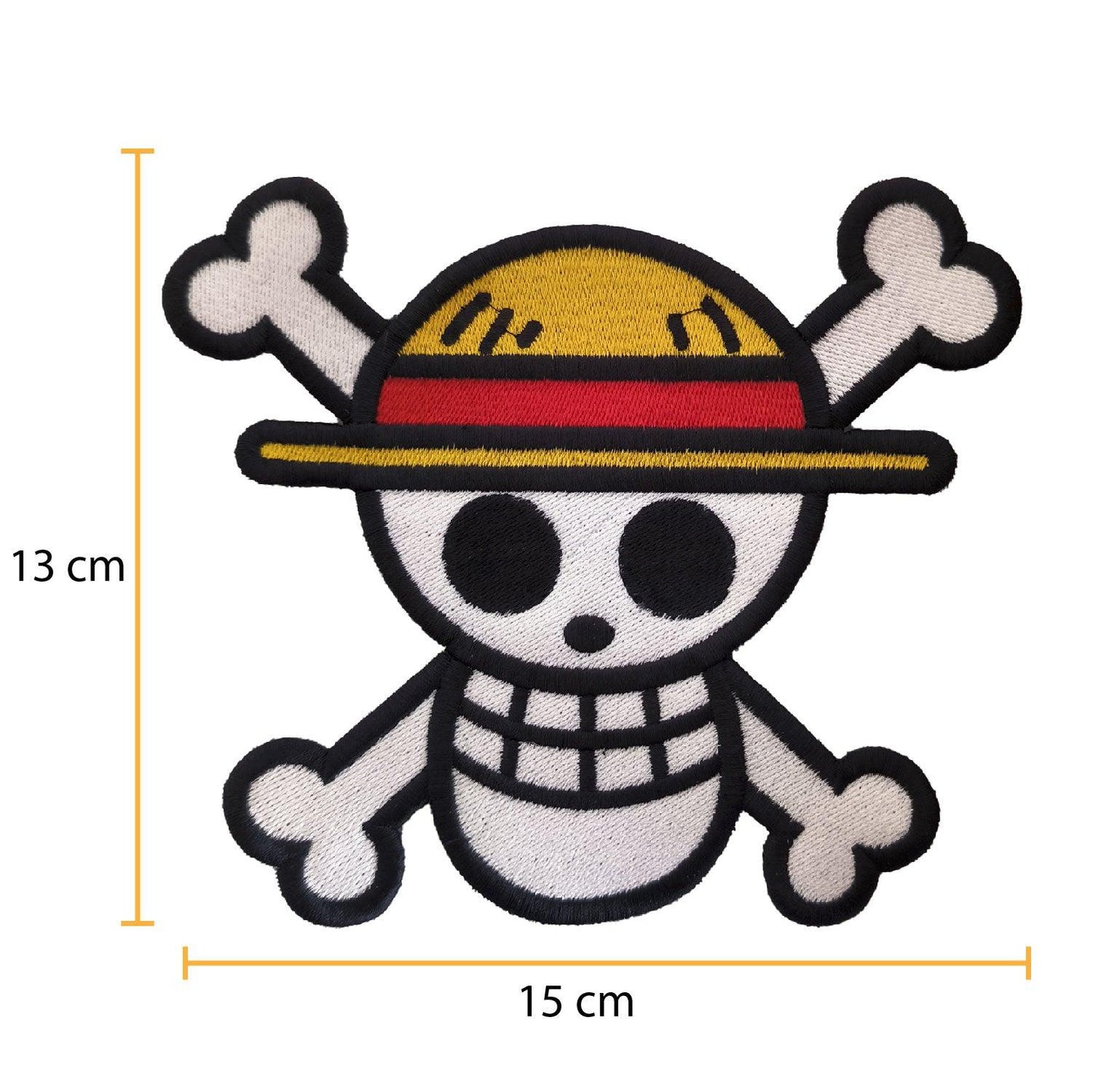 Parche Bordado Anime Calavera Luffy XL 15 Cm - Valkynea