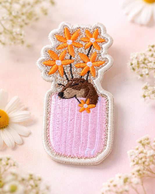 Parche Bordado Salchicha Floral - Valkynea