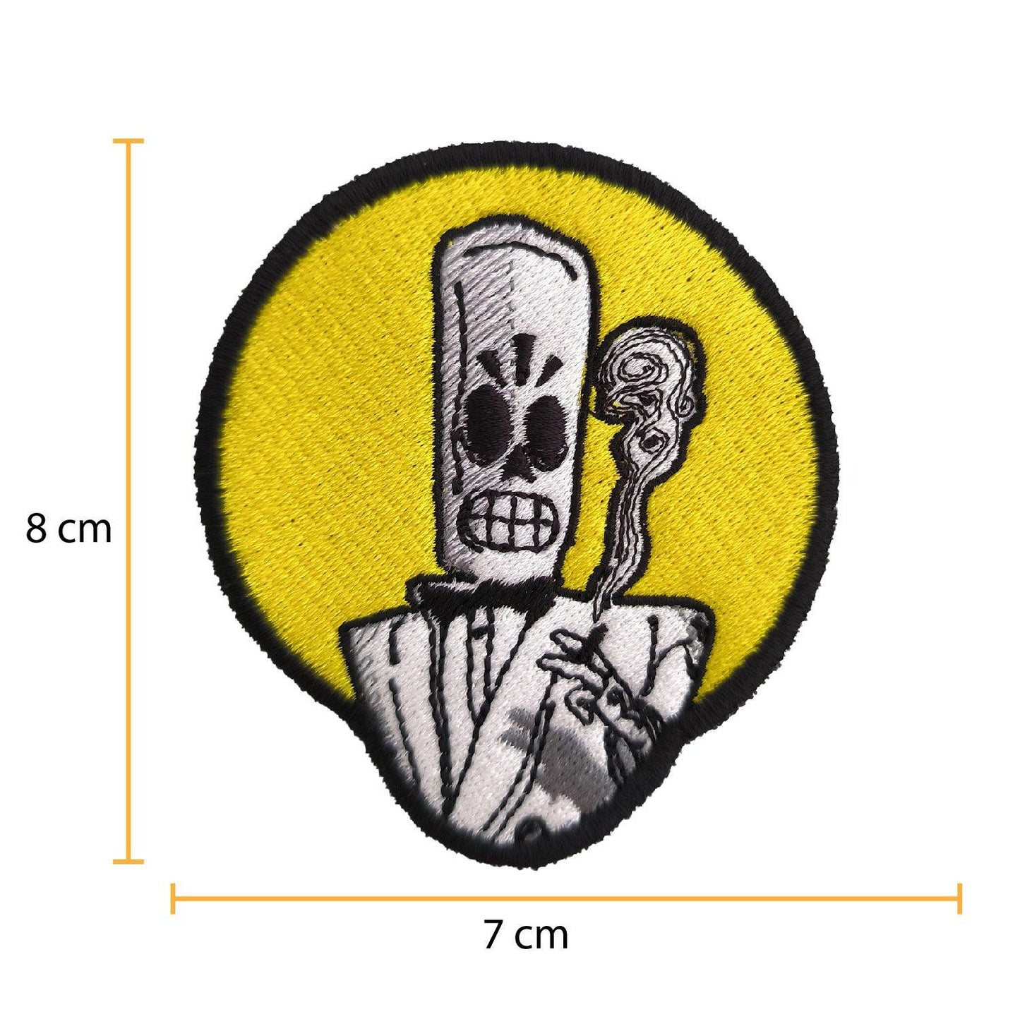 Parche Bordado Mani Calavera 8cm - Valkynea