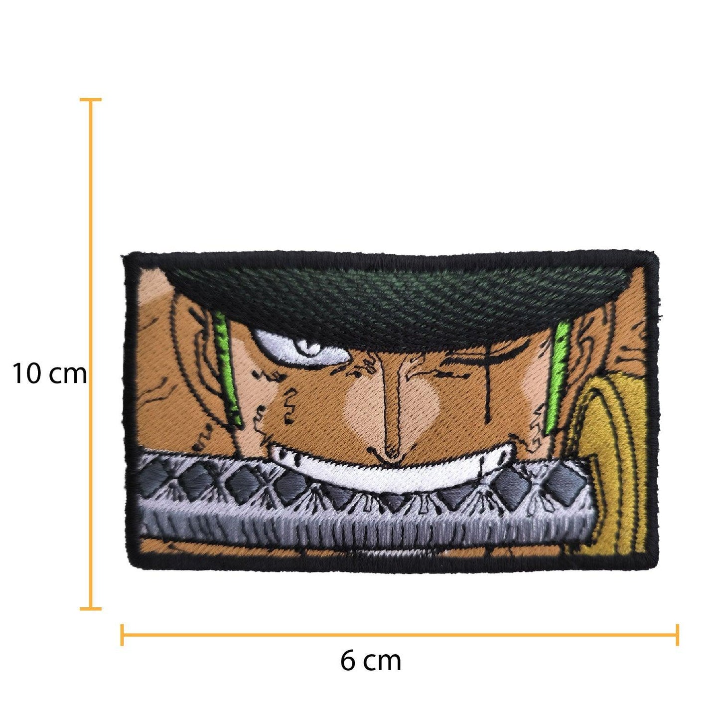 Parche Bordado Anime One Piece Zoro Mirada 10cm - Valkynea
